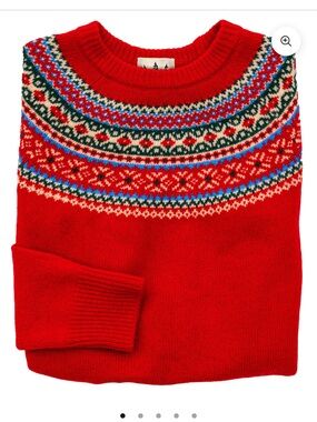 Kiel James Patrick Red Fair Isle Crewneck Sweater